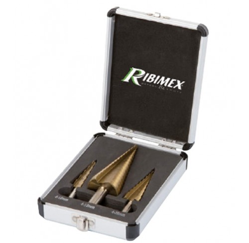 RIBIMEX PRFEX3/VB Set 3 punte a scalini in valigetta, 3 Pezzi