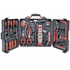 Ribimex PRKOUT76/M Valigetta utensili 76 pezzi, Rosso e nero