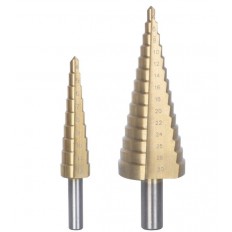 RIBIMEX PRFEX2/B Set 2 punte a scalini per acciaio, legno, plastica, 2 Pezzi