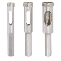 Ribimex PRFEDIAMX3/B Set di 3 Punte diamantate per Ceramica e Piastrelle, Argento, Taglia Unica