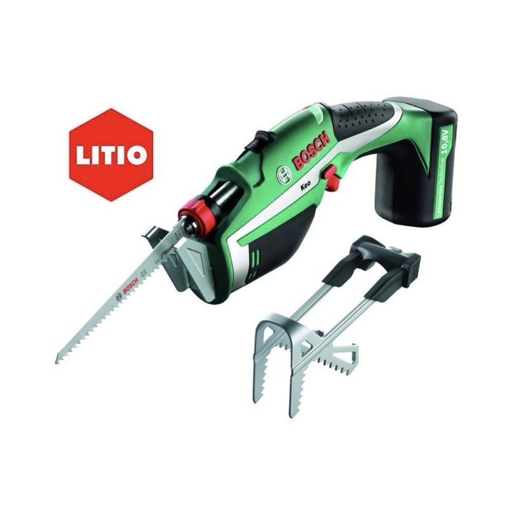 BOSCH KEO SEGA DA GIARDINO per taglio rami puliti e precisi sino a mm.80 Litio 10,8v