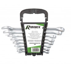 Ribimex PRCLEMIXX8 Set 8 Chiavi Combinate Cromo Vanadio, Grigio