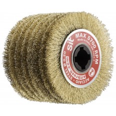 Spazzola per levigatrice ART.1362 a Filo Ondulato in Acciaio ottonato-RSF 100mm