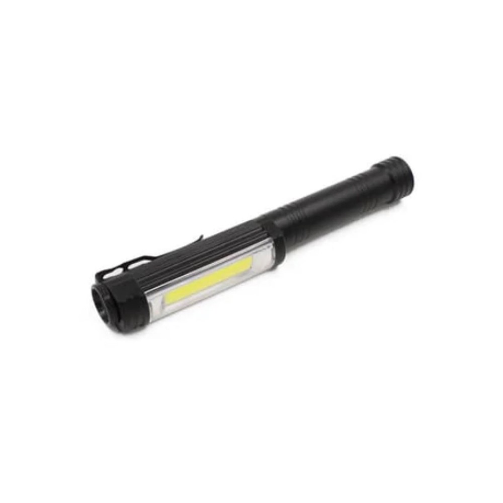 LUCE-QUADRA - Torcia in alluminio da lavoro calamitonero led con magnete e clip luce quadra nero - EL034