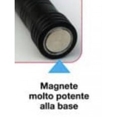 LUCE-QUADRA - Torcia in alluminio da lavoro calamitonero led con magnete e clip luce quadra nero - EL034