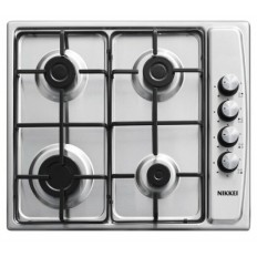 NIKKEI NKPC64L PIANO COTTURA DA INCASSO 60CM 4 FUOCHI COMANDI LATERALI INOX