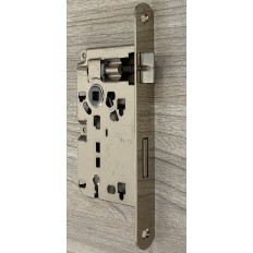 SERRATURA PATENT AGB PICCOLA, BORDO TONDO, CON CHIAVE, FRONTALE 20X188 MM, ENTRATA 50 MM, COLORE NICHELATO