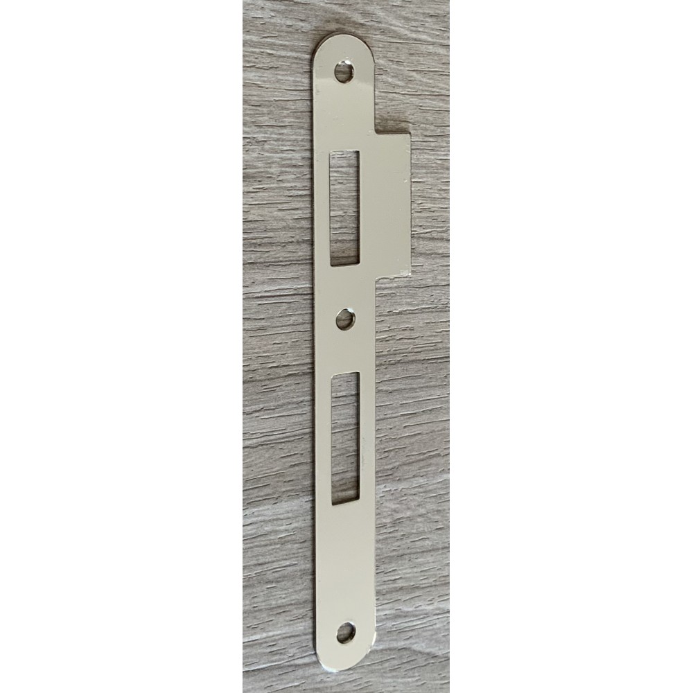 INCONTRO AGB CON ALETTA QUADRATA PER PATENT PICCOLA BORDO TONDO COLORE NICHELATO, FINITURA 06, 20 X 188 MM