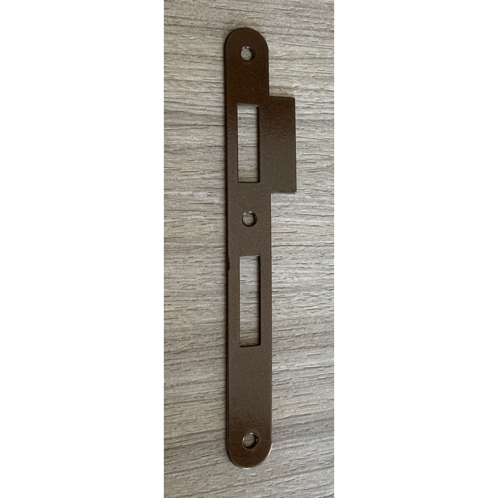 INCONTRO AGB CON ALETTA QUADRATA PER PATENT PICCOLA BORDO TONDO COLORE BRONZO VERNICIATO , FINITURA 22, 20 X 188 MM INCONTRO AGB CON ALETTA QUADRATA PER PATENT PICCOLA BORDO TONDO COLORE BRONZO VERNICIATO , FINITURA 22, 20 X 188 MM