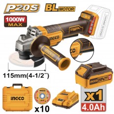 SMERIGLIATRICE ANGOLARE 1000W A BATTERIA 115MM CON 10 DISCHI