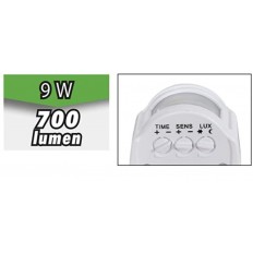 Ribimex PRSPOTSOL9 Proiettore LED 9 W con Pannello Solare, Grigio Chiaro [Classe di efficienza energetica A]