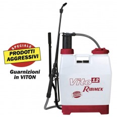 Ribimex PRP120DC Nebulizzatore a Spalla per Prodotti aggressivi Vito 12 l, Bianco/Rosso, 13,55 L